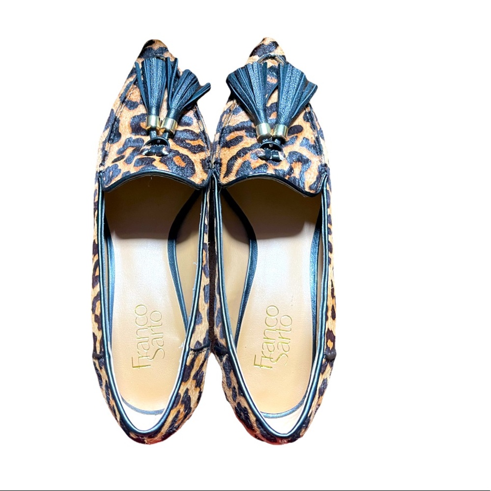 Franco Sarto Leopard Print Tassel Heels
